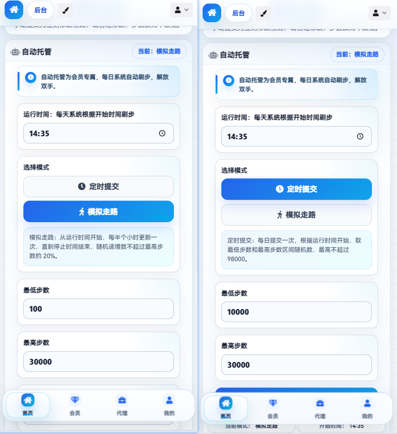 自动托管配置示例
